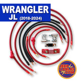Jeep Wrangler JL Big 7 battery cable kit (2018-2024), designed for enhanced electrical flow and power efficiency in off-road conditions.